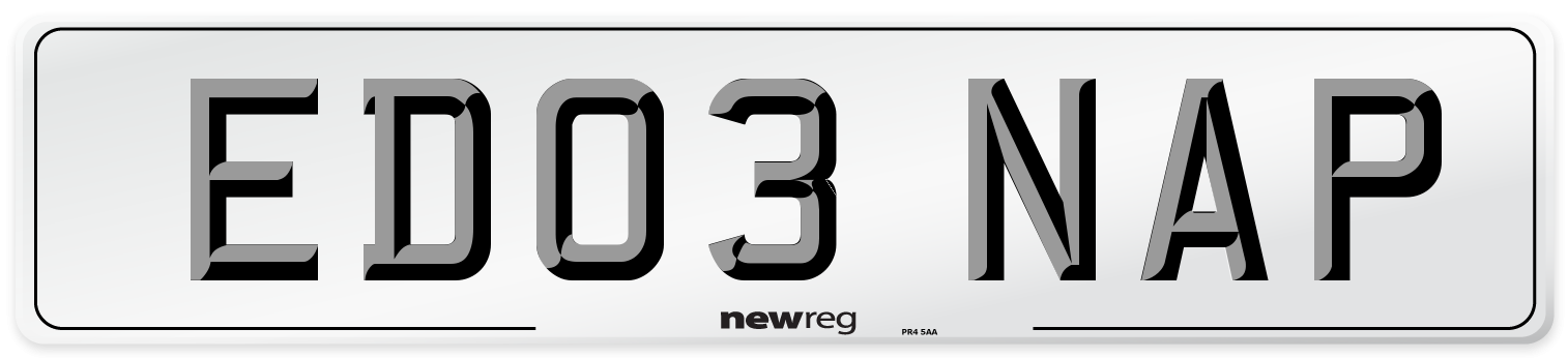 ED03 NAP Number Plate from New Reg